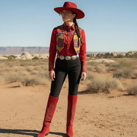 Hairston Roberson Ropa Southwest Vest. Vintage Boho - Picture 3 of 16